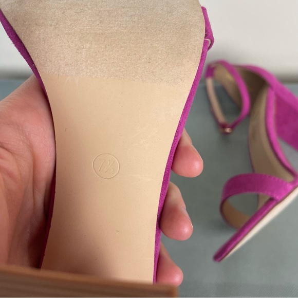 ⭐️2/$20 Lulus Magenta Suede Ankle Strap Chunky Heels - Picture 13 of 14
